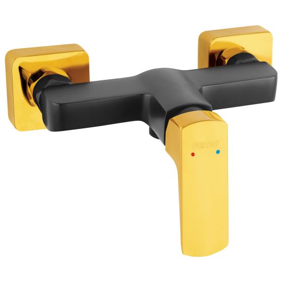 СТЕНЕН СМЕСИТЕЛ ЗА ДУШ, <br> ВИТО BLACK GOLD BVI7VLBLG, Черен мат/Злато